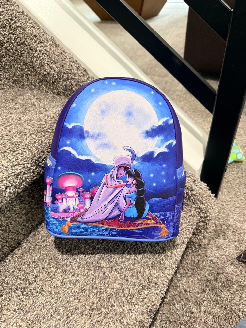 Loungefly Purple and Blue Aladdin Mini Backpack